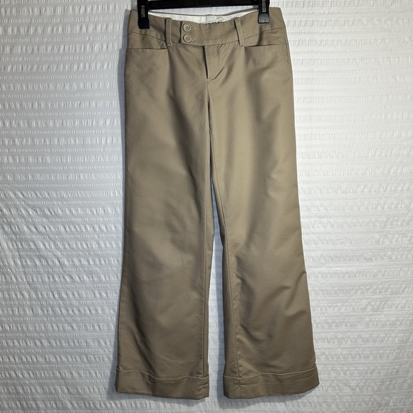 Banana Republic Pants - Banana Republic Jackson Fit Womens Khaki Wide Leg Cuffed Pants Slacks 2S